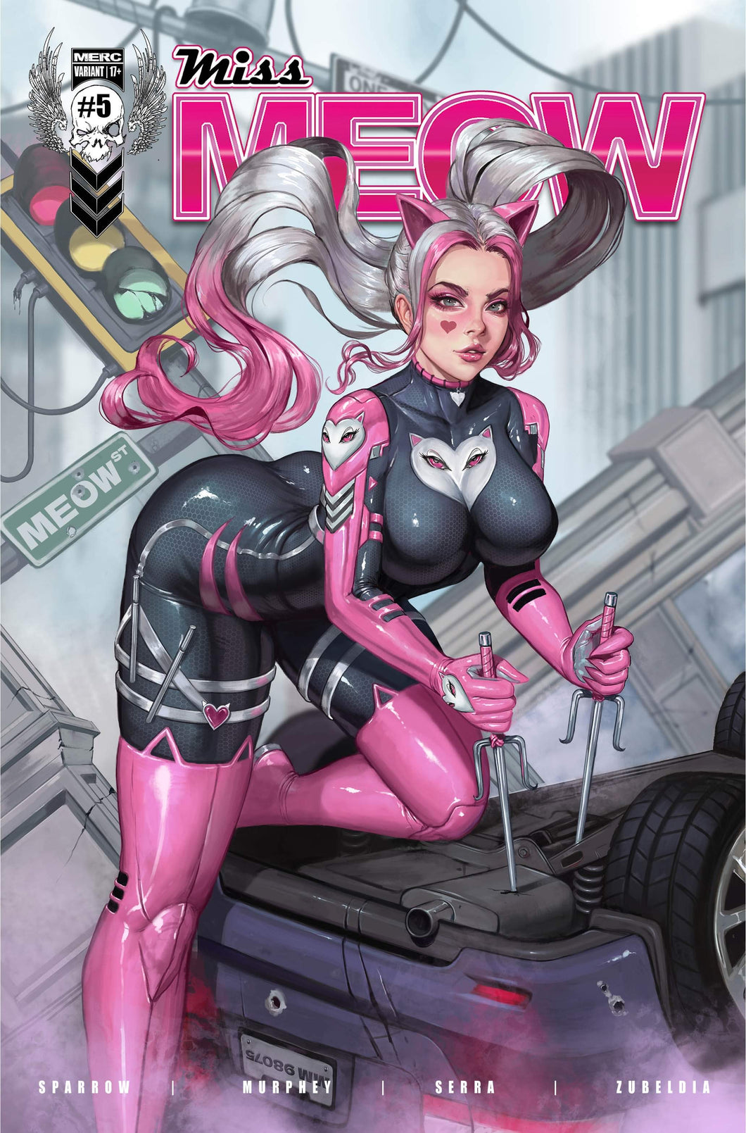 Miss Meow #5 Kickstarter Wreck Cover by Dravacus